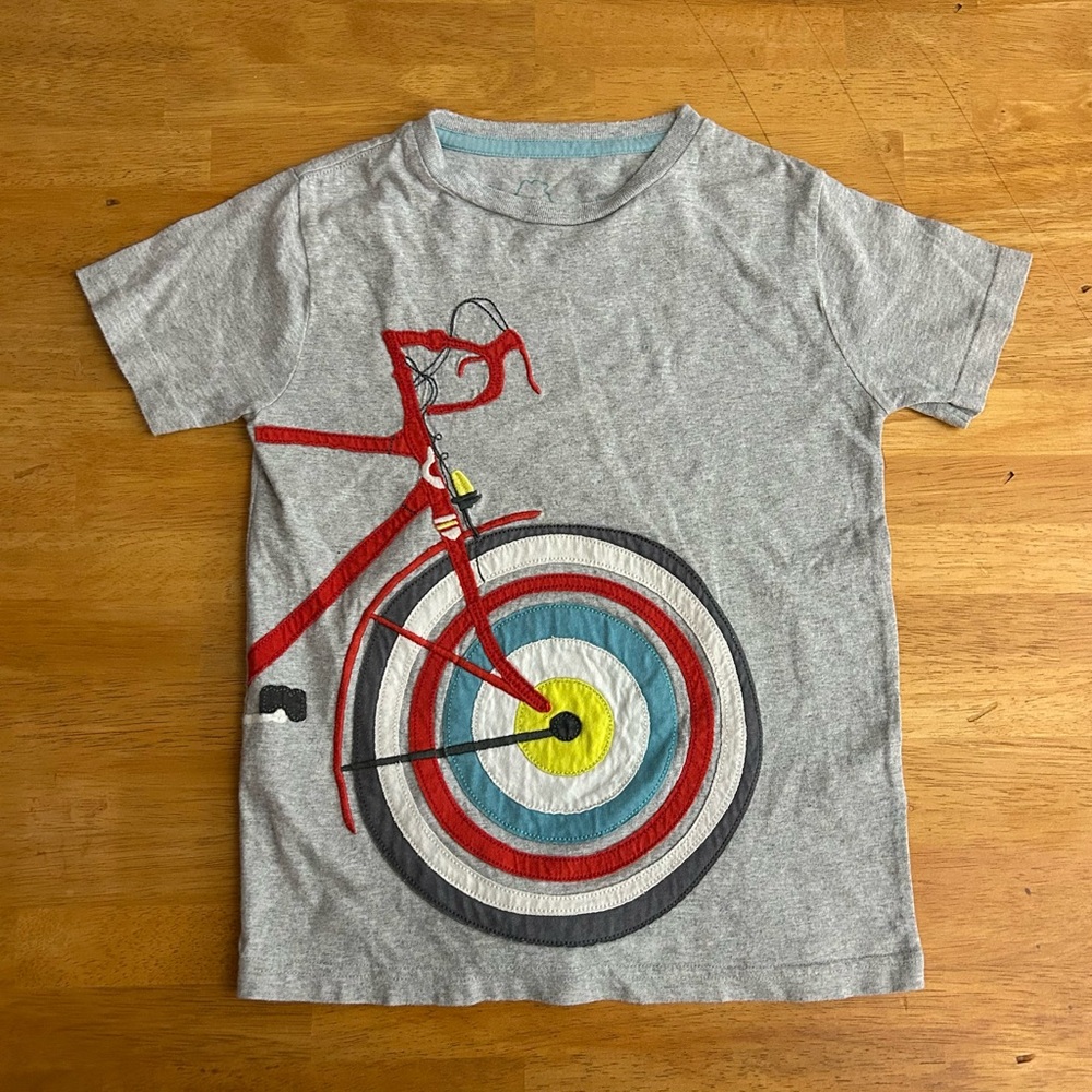 Mini Boden Bicycle Appliqué short sleeve tee shirt